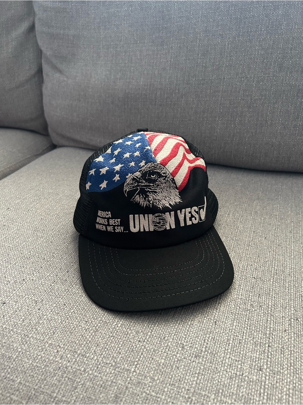 Vintage Union USA Black Trucker Hat